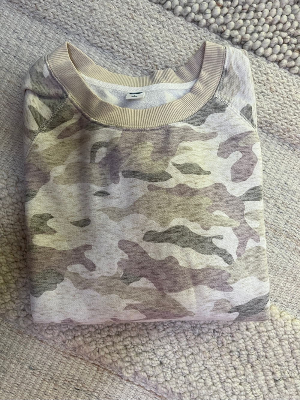 Old Navy Camo Cozy Crewneck Sweatshirt